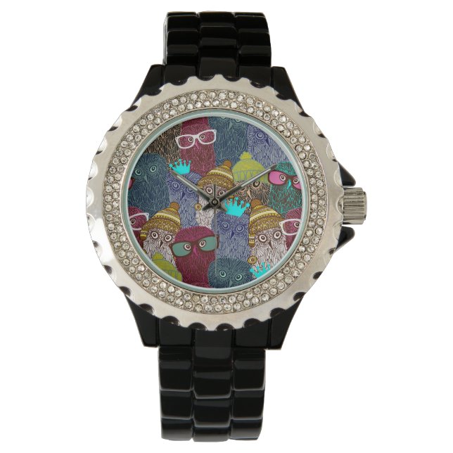 Montre Chouette dans la couronne (devant)
