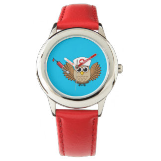 Montre Chouette infirmière mignonne avec dessin à la seri