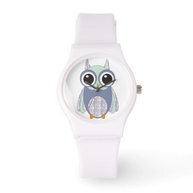Montre Chouette Motif du coeur lunaire (Recto)