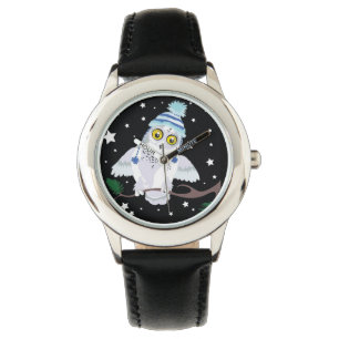 Montre Chouette neigeuse avec Casquette~montre poignet