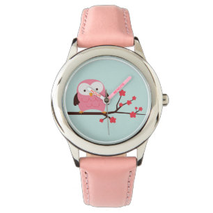 Montre Chouette rose de printemps mignonne