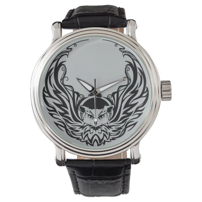 Montre Chouette tribale (devant)