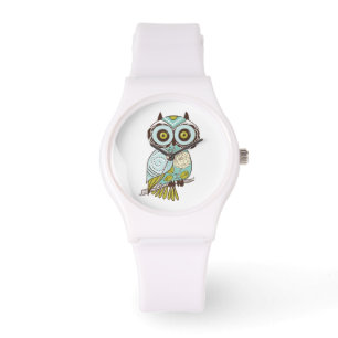 Montre Chouette Turquoise rétro-lunaire