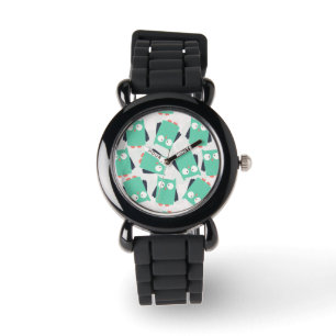 Montre Chouettes lunaires turquoises