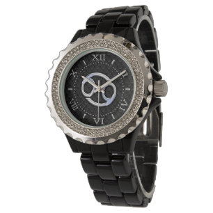 Montre Chrome comme cancer Symbole du zodiaque sur le ser