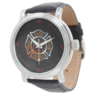Montre Chrome d'insigne de corps de sapeurs-pompiers