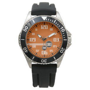 Montre chronographe orangé de style européen