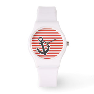 Montre Cinnabar Color Horizontal Stripes; Striped; Ancre