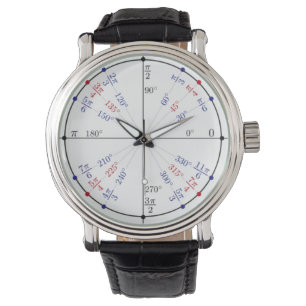 Montre circulaire en cuir noir classique