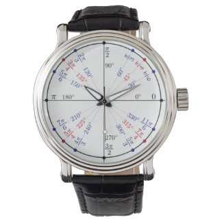 Montre circulaire en cuir noir classique