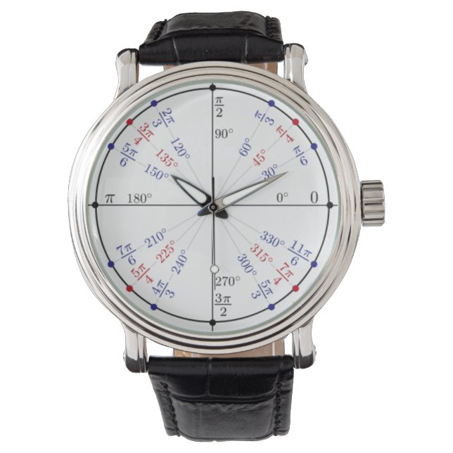 Montre circulaire en cuir noir classique (devant)