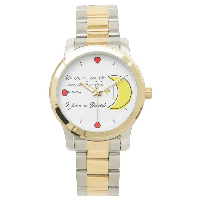 Montre Citation d'amour romantique avec l'art vectoriel d (devant)
