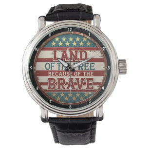 Montre Citation Inspirante sur le Thème Patriotique Drape