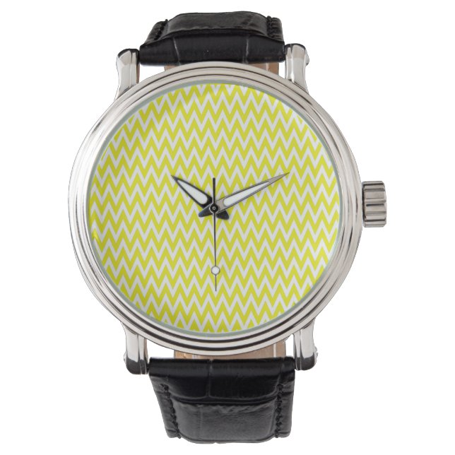 Montre Citron élégant Chevron Design (devant)