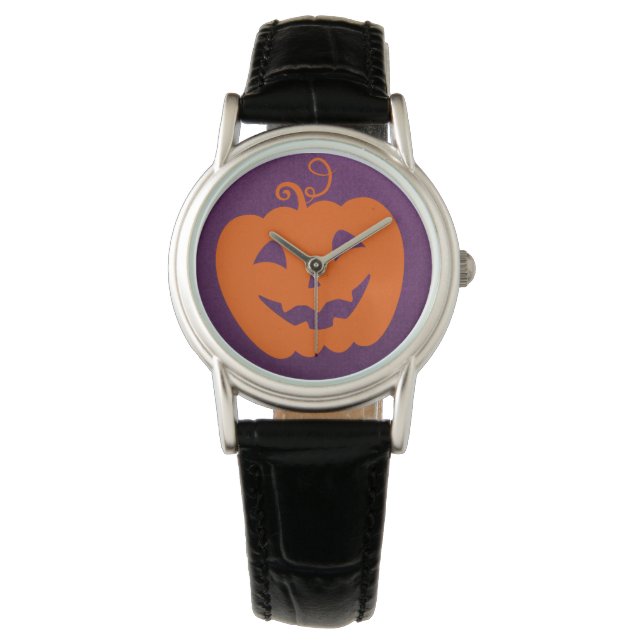 Montre Citrouille orange d'Halloween sur Arrière - plan v (devant)