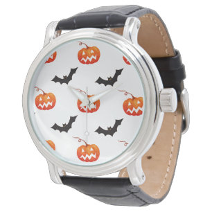 Montre Citrouilles et chauves-souris d'Halloween, des fri
