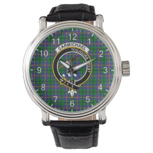 Montre Clan classique intemporel Carmichael Tartan Badge 