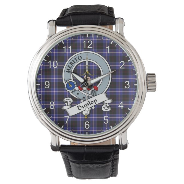 Montre Clan classique intemporel Dunlop Badge Tartan Watc (devant)