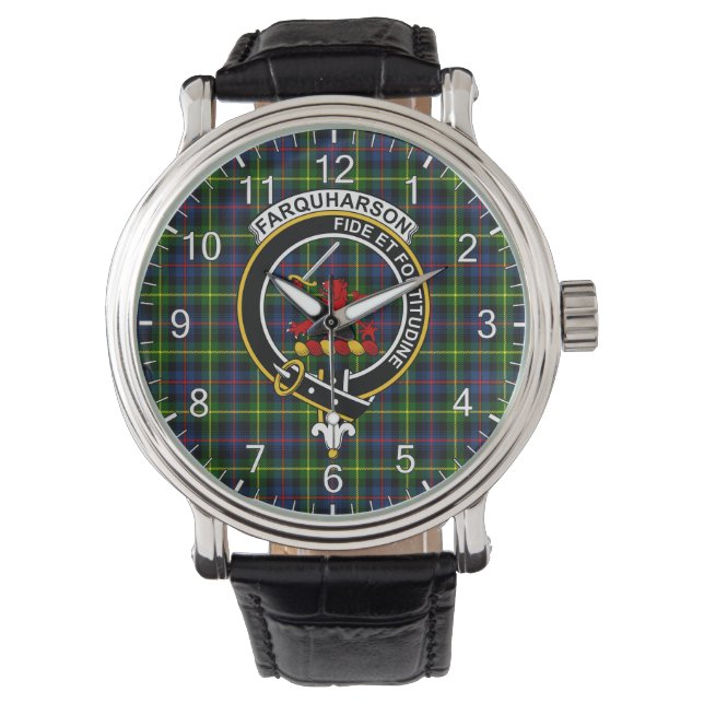 Montre Clan classique intemporel Farquharson Tartan moder (devant)