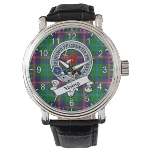 Montre Clan classique intemporel Jeune insigne Tartan Wat