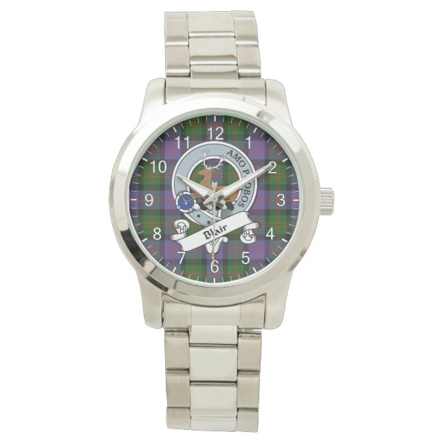 Montre Clan Classique Sans Temps Blair Tartan Badge Plaid (devant)