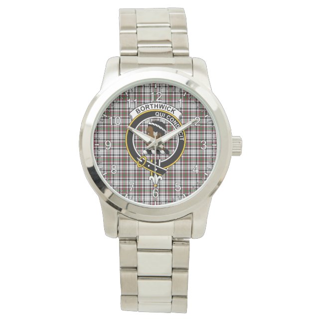 Montre Clan classique sans temps Borthwick Tartan Badge P (devant)