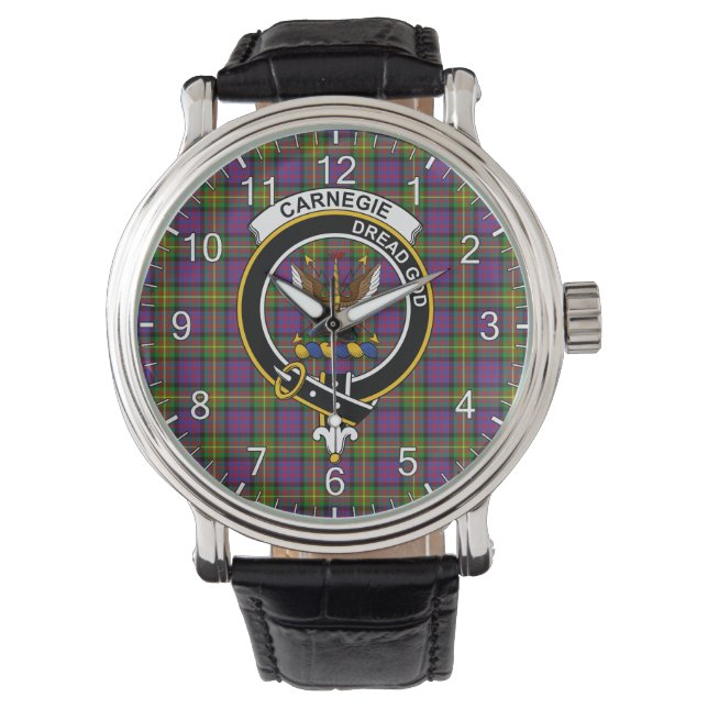 Montre Clan classique sans temps Carnegie Tartan Badge Pl (devant)