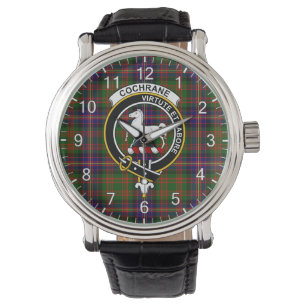 Montre Clan classique sans temps Cochrane Tartan Badge Pl