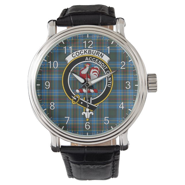 Montre Clan classique sans temps Cockburn Tartan Badge Pl (devant)