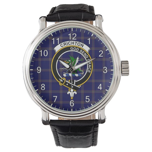 Montre Clan classique sans temps Crichton Tartan Badge Pl (devant)