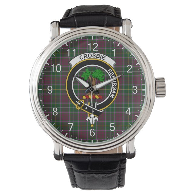 Montre Clan Classique Sans Temps Crosbie Tartan Badge Pla (devant)