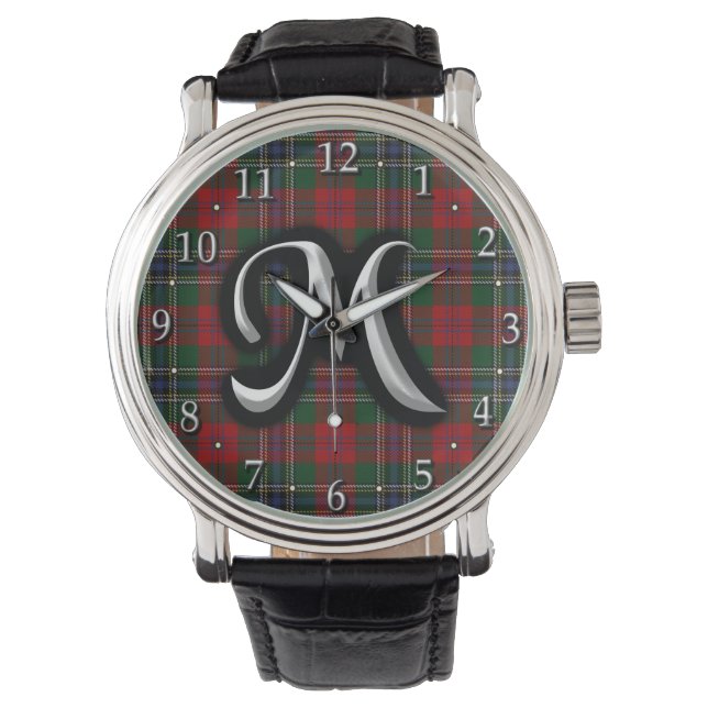 Montre Clan écossais MacLean M Monogram Tartan (devant)