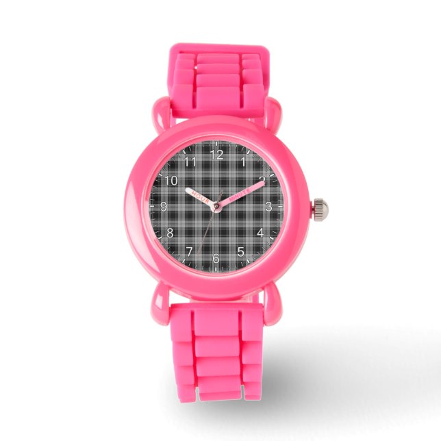 Montre Clan sans temps classique Douglas Grey Tartan Plai (Recto)