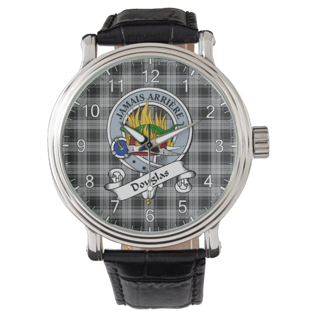 Montre Clan sans temps classique Douglas Gris Badge Tarta (devant)
