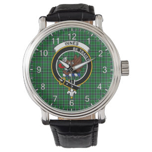 Montre Clan Sans Temps Classique Innes Chasse Tartan Badg