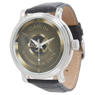 Montre Classe De Graduation Métallique D'Or De