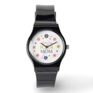 Montre Classic Black I Love My Super Mom Everyday Watch