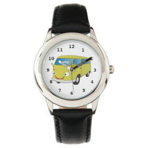 Montre Classic lime green van cartoon