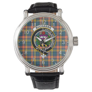 Montre Classic Timeless Clan Buchanan Ancient Tartan Badg