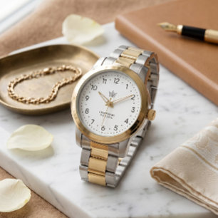 Montre Classique à Bracelet Huître Bicolore avec F