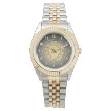 Montre classique bicolore à thème sombre moderne p