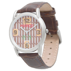 Montre classique de bracelet en cuir de Brown des