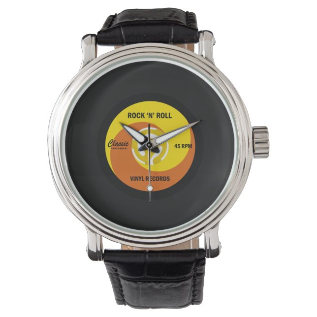 Montre classique de disque en vinyle de 45 tr/min (devant)