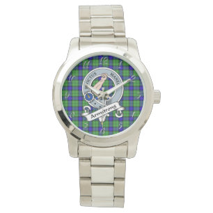 Montre Classique Intemporel Clan Armstrong Badge Tartan P
