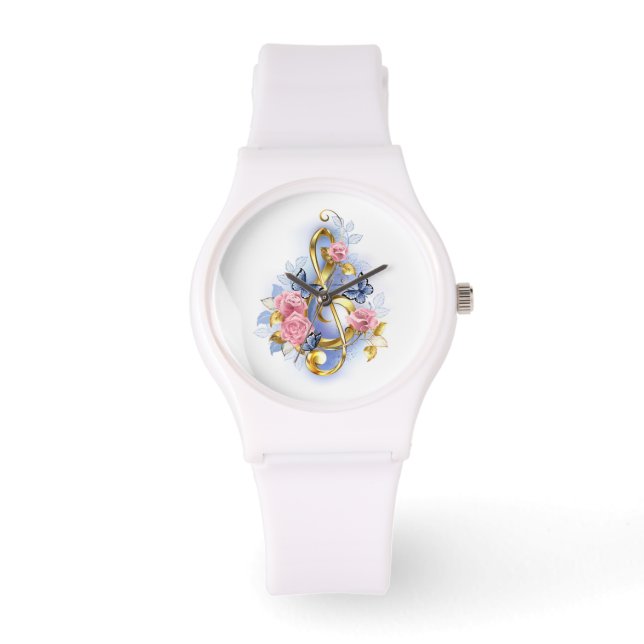 Montre Clé de fer avec roses roses roses (Recto)