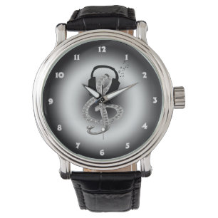 Montre Clé de musique avec casque