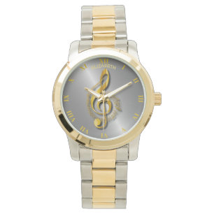 Montre Clef triple d'or avec des notes et des ombres