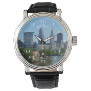 Montre Cleveland, OH Classic River Skyline Watch