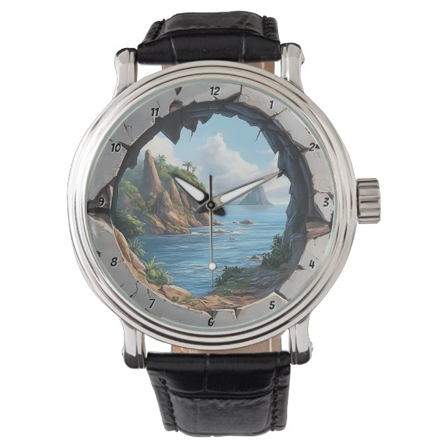 Montre Coastal Escape" - Nautical Brocken Window (devant)