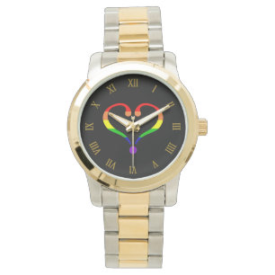 Montre Coeur Arc Arc-en-ciel de la fierté jour de San